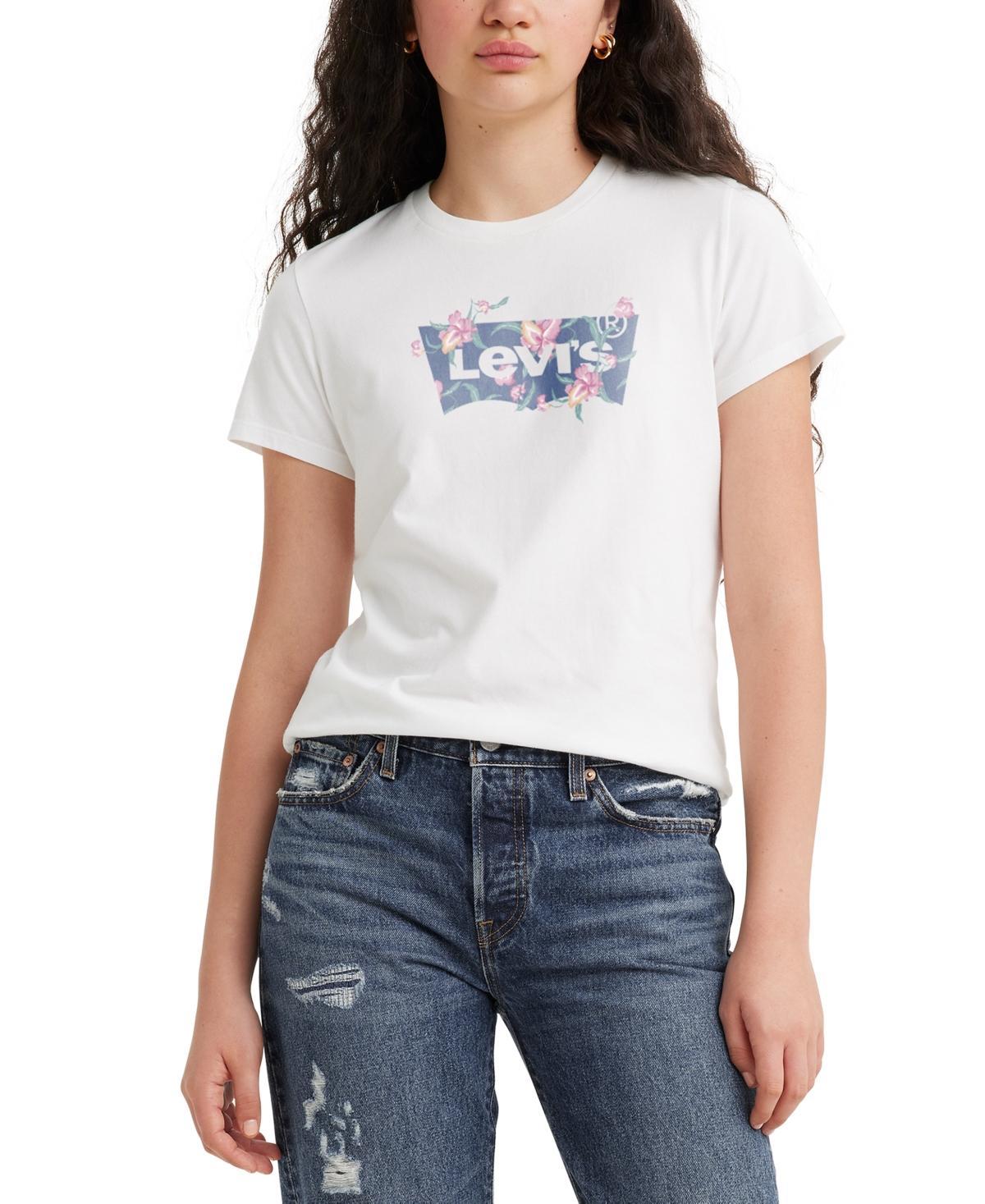 Womens Levis Logo Perfect Tee Purple Blue Floral Product Image