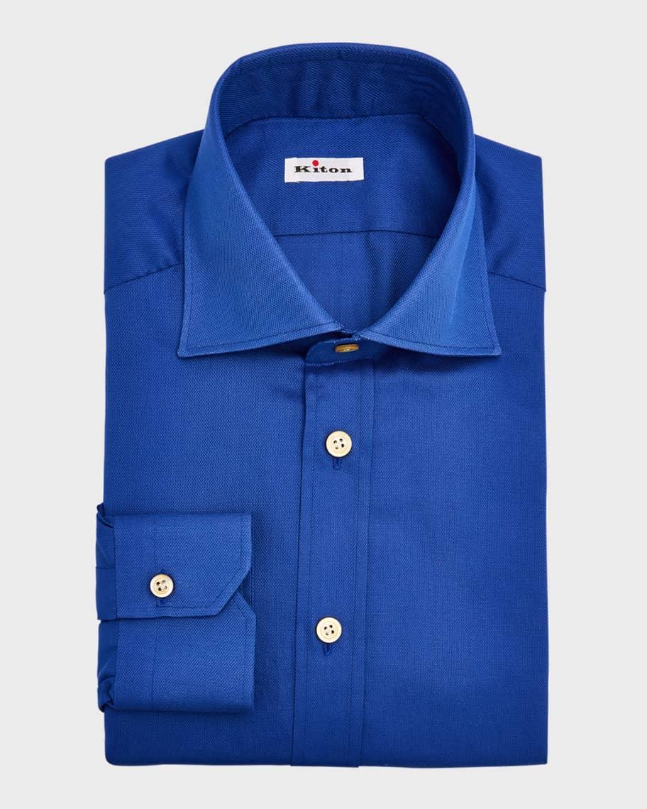 Men's Textured Cotton Dress Shirt Product Image