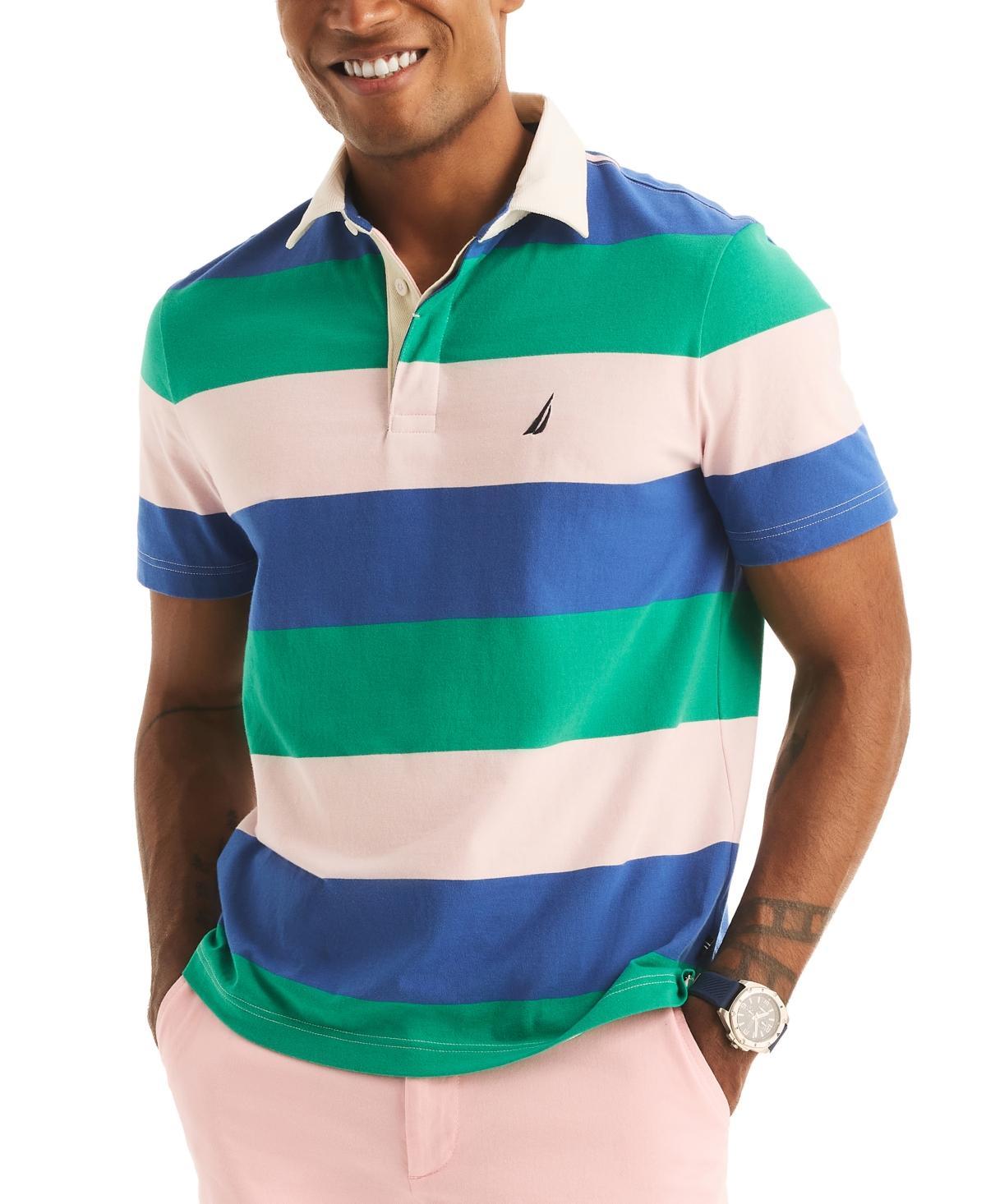 Men's Classic-Fit Stripe Rugby Polo Shirt Product Image