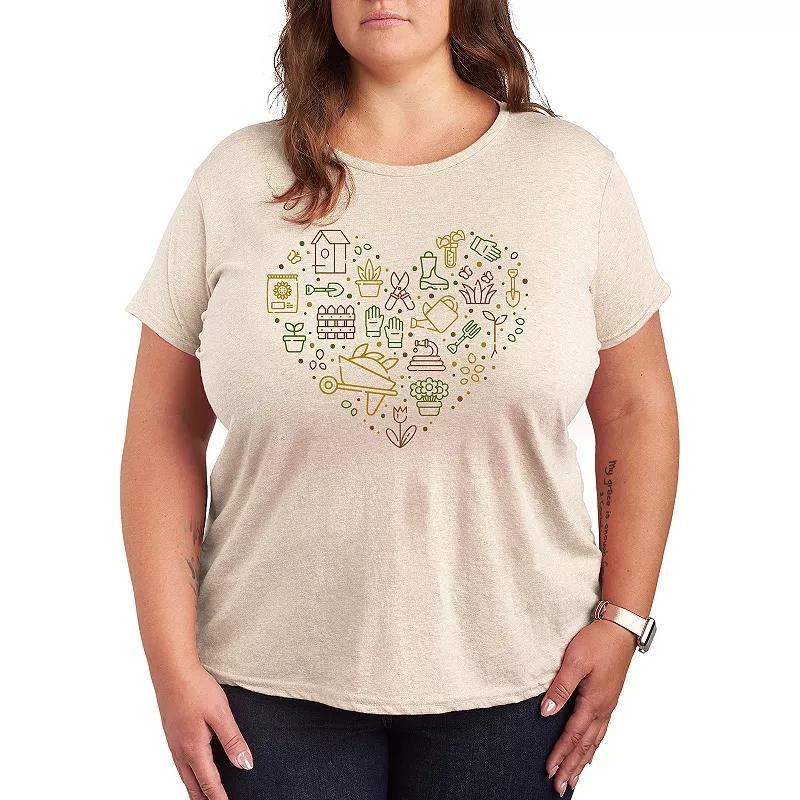 Plus Gardening Supplies Heart Graphic Tee, Womens Product Image