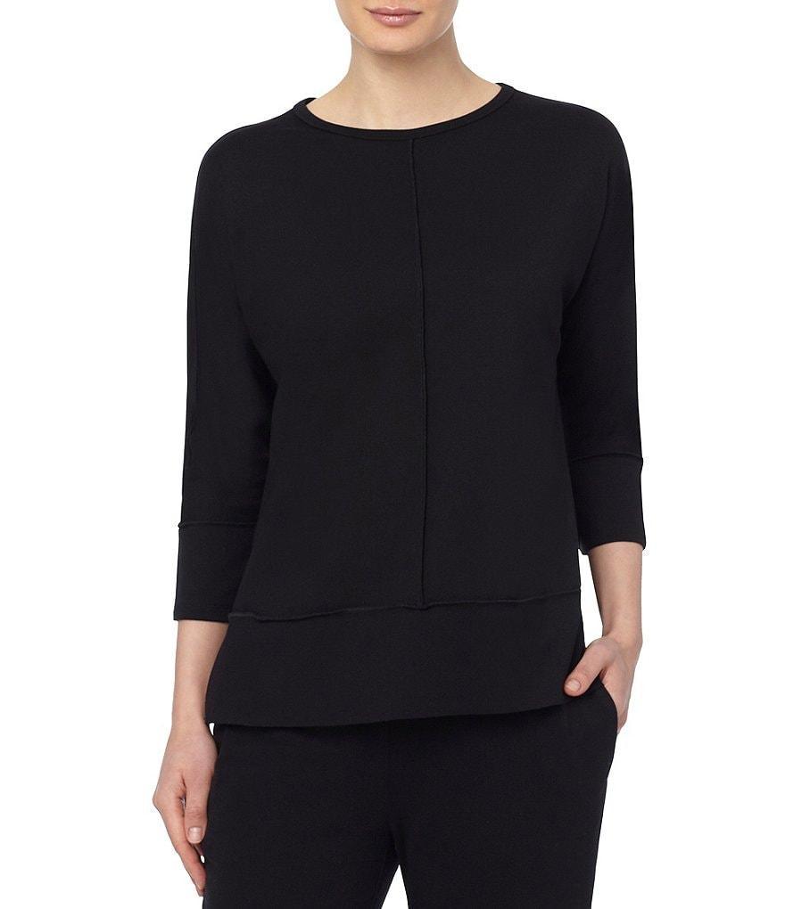 Jones New York Front Seam 3/4 Dolman Sleeve Crew Neck Top Product Image