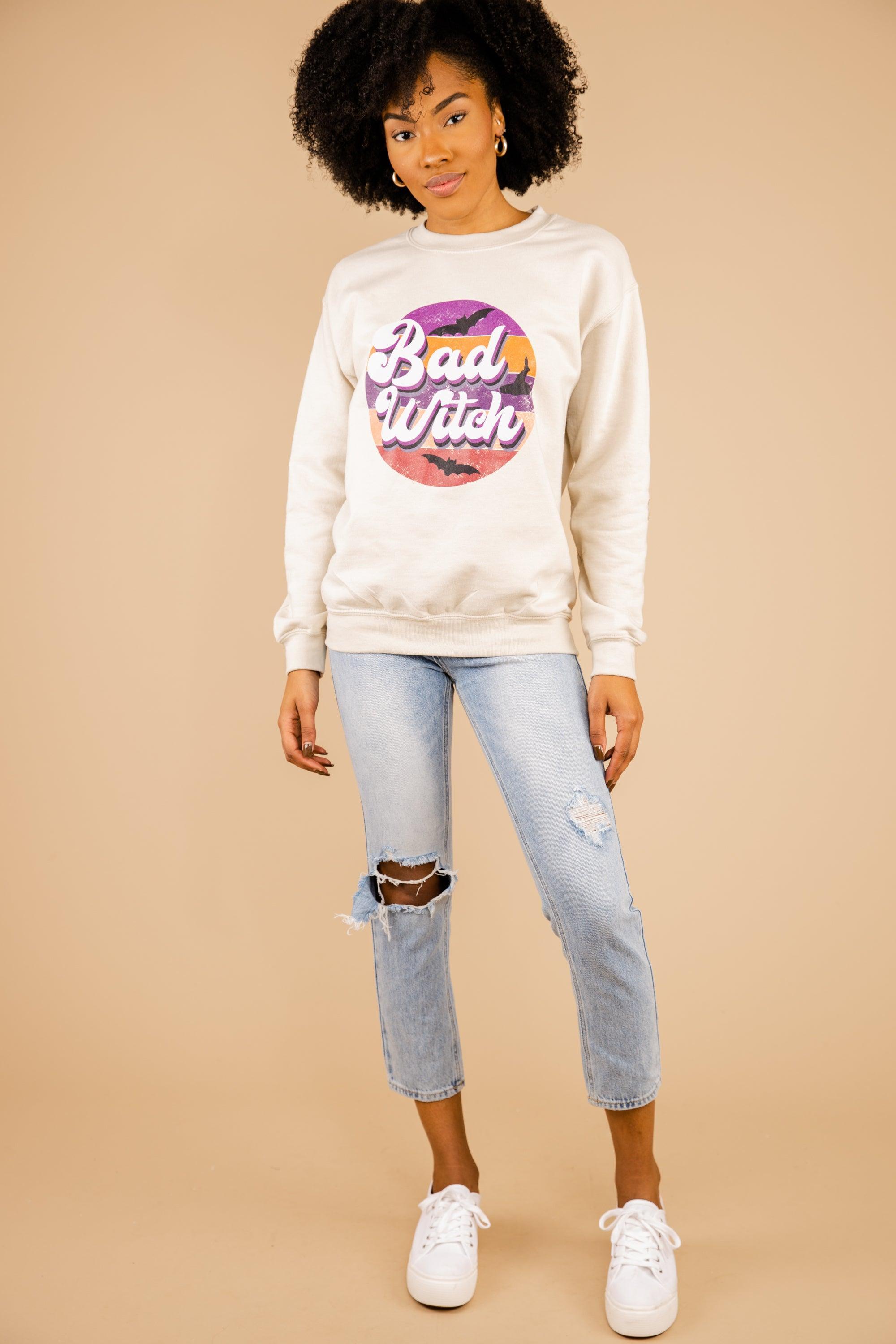 Bad Witch Sand Brown Graphic Sweatshirt Female Product Image