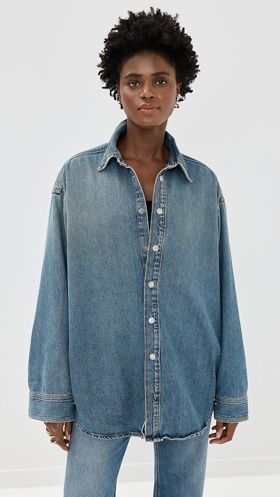 HAIKURE New Ofelia Blue Button Down Jacket | Shopbop Product Image