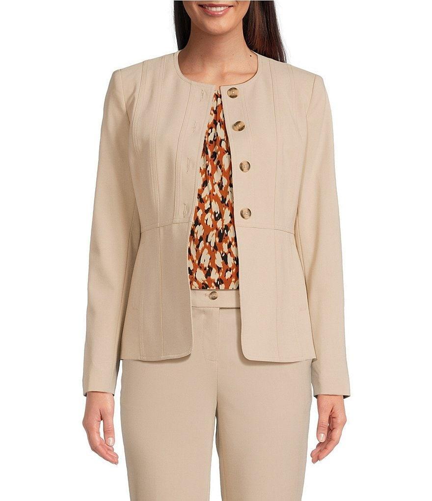 Calvin Klein Stretch Luxe Button Front Coordinating Tailored Jacket Product Image