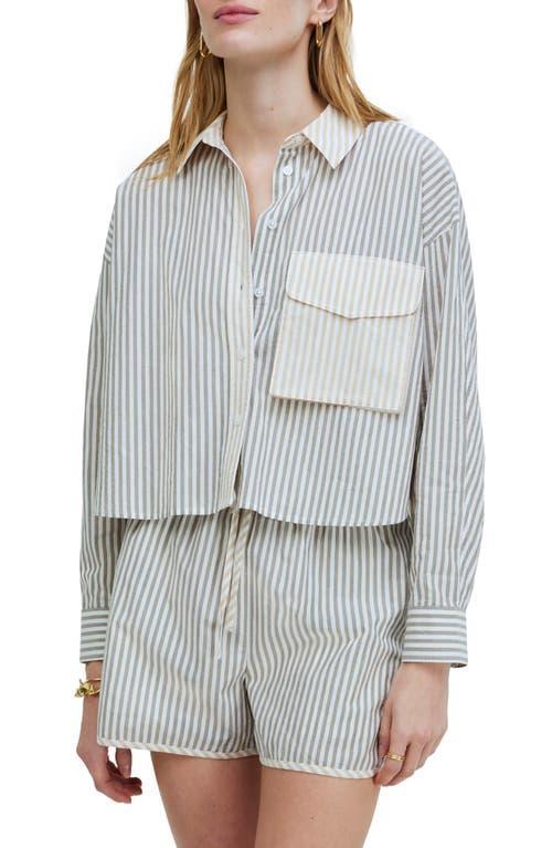 Madewell Flap Pocket Cotton Poplin Crop Button-Up Shirt Product Image