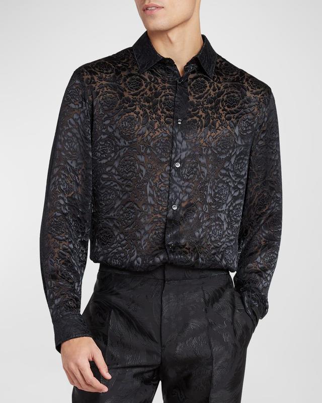 Mens Sheer Barocco Devore Dress Shirt Product Image