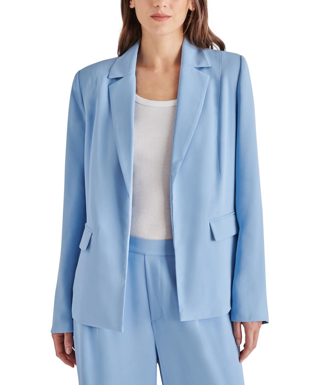 Steve Madden Payton Notch Collar Long Sleeve Side Pocket Fitted Blazer Product Image