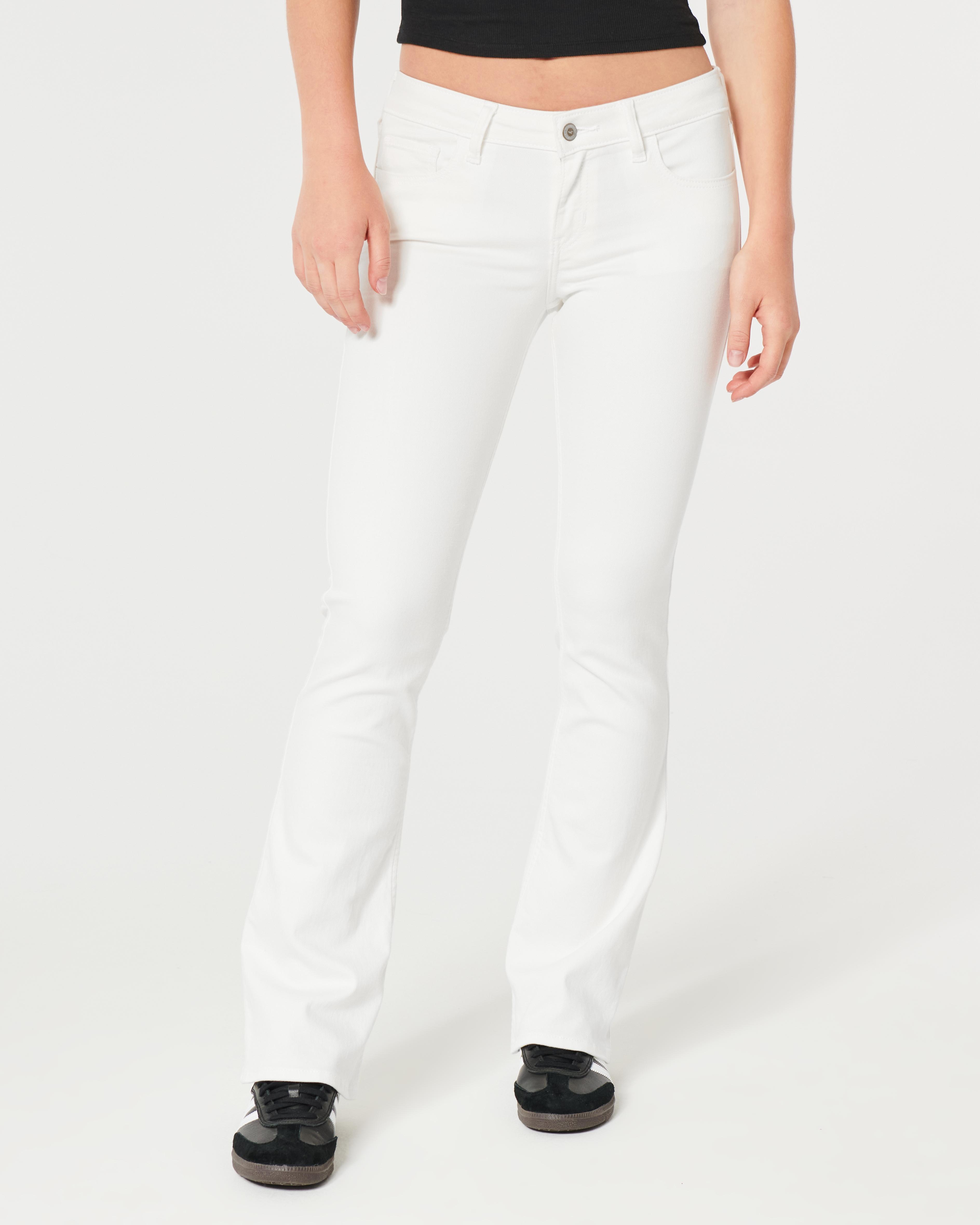 Low-Rise White Boot Jeans Product Image