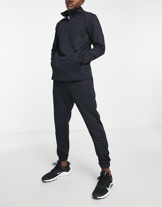 HIIT woven slim leg sweatpants-Black Product Image