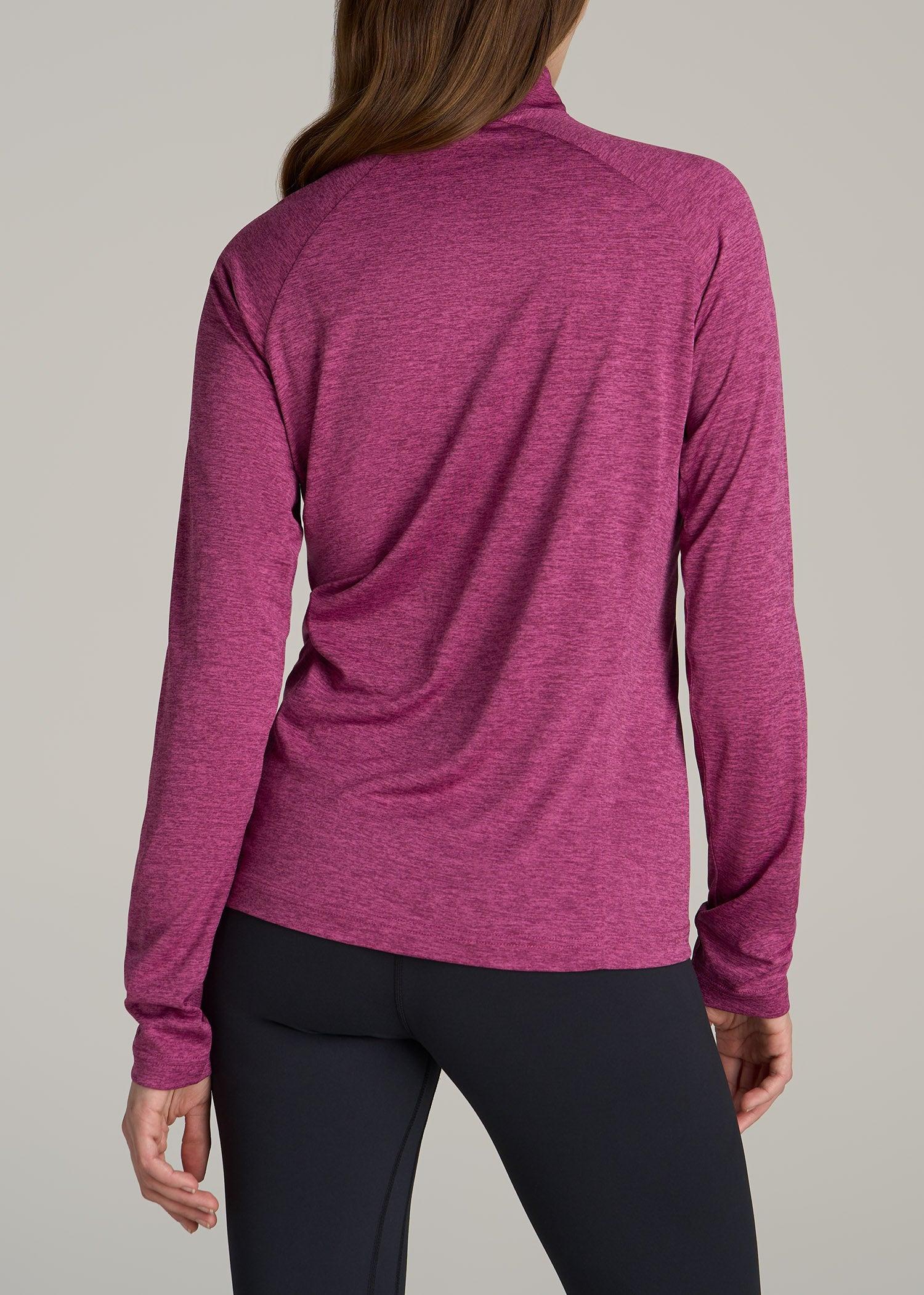 Long Sleeve Active Half Zip Pullover Tall Women's Jacket in Raspberry Space Dye Product Image