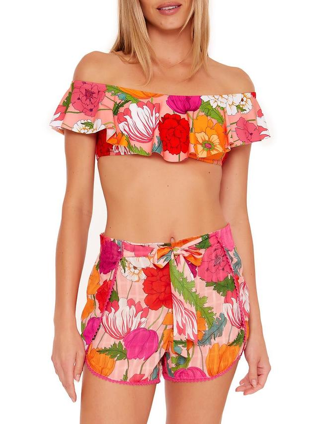 Womens Sunny Bloom Drawstring Shorts Product Image