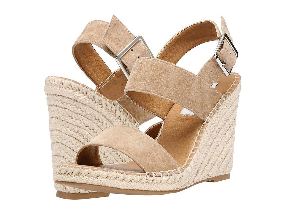 Steve Madden Uri Wedge Sandal (Tan Suede) Women's Shoes Product Image