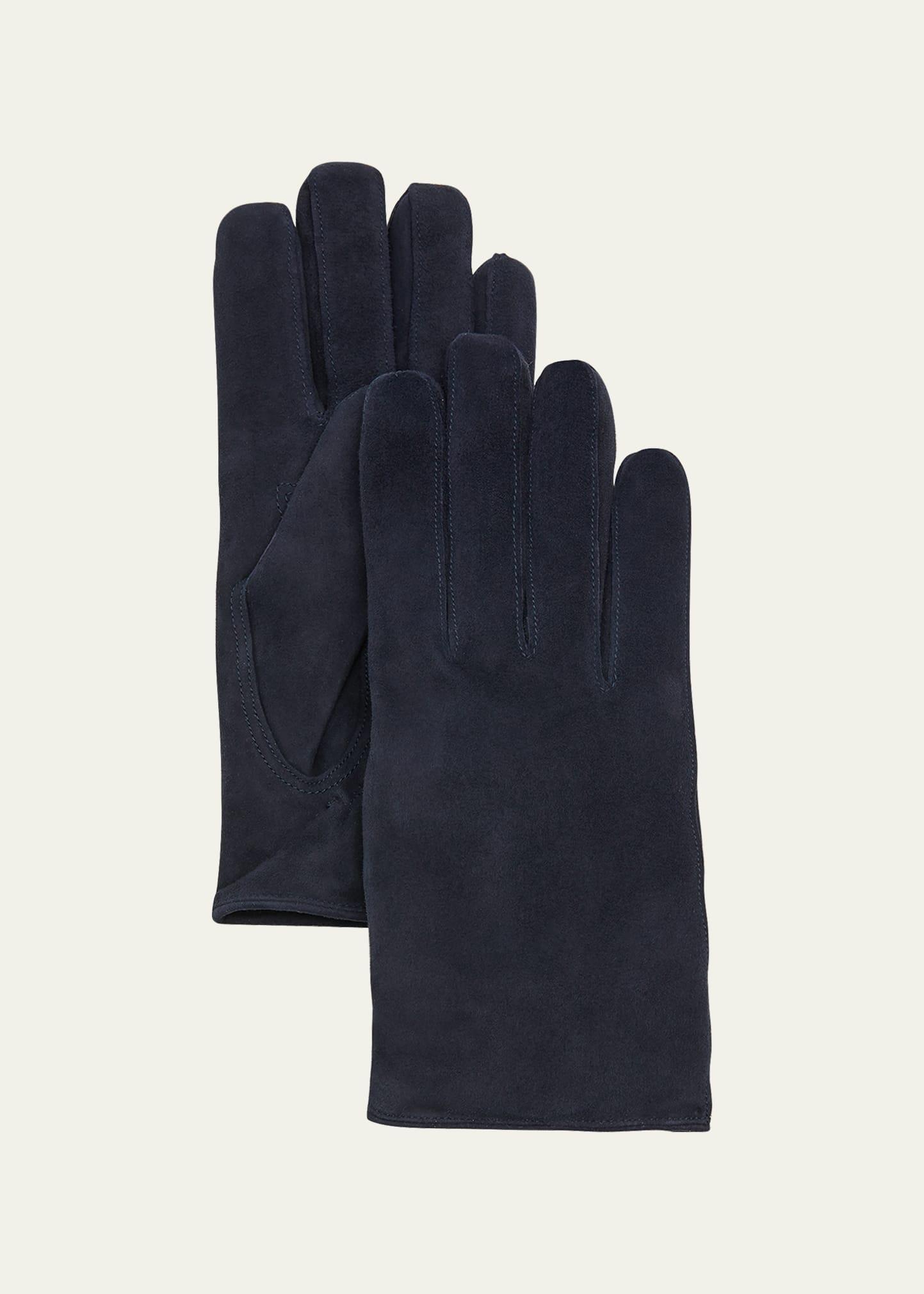 Mens Cashmere-Lined Suede Gloves Product Image