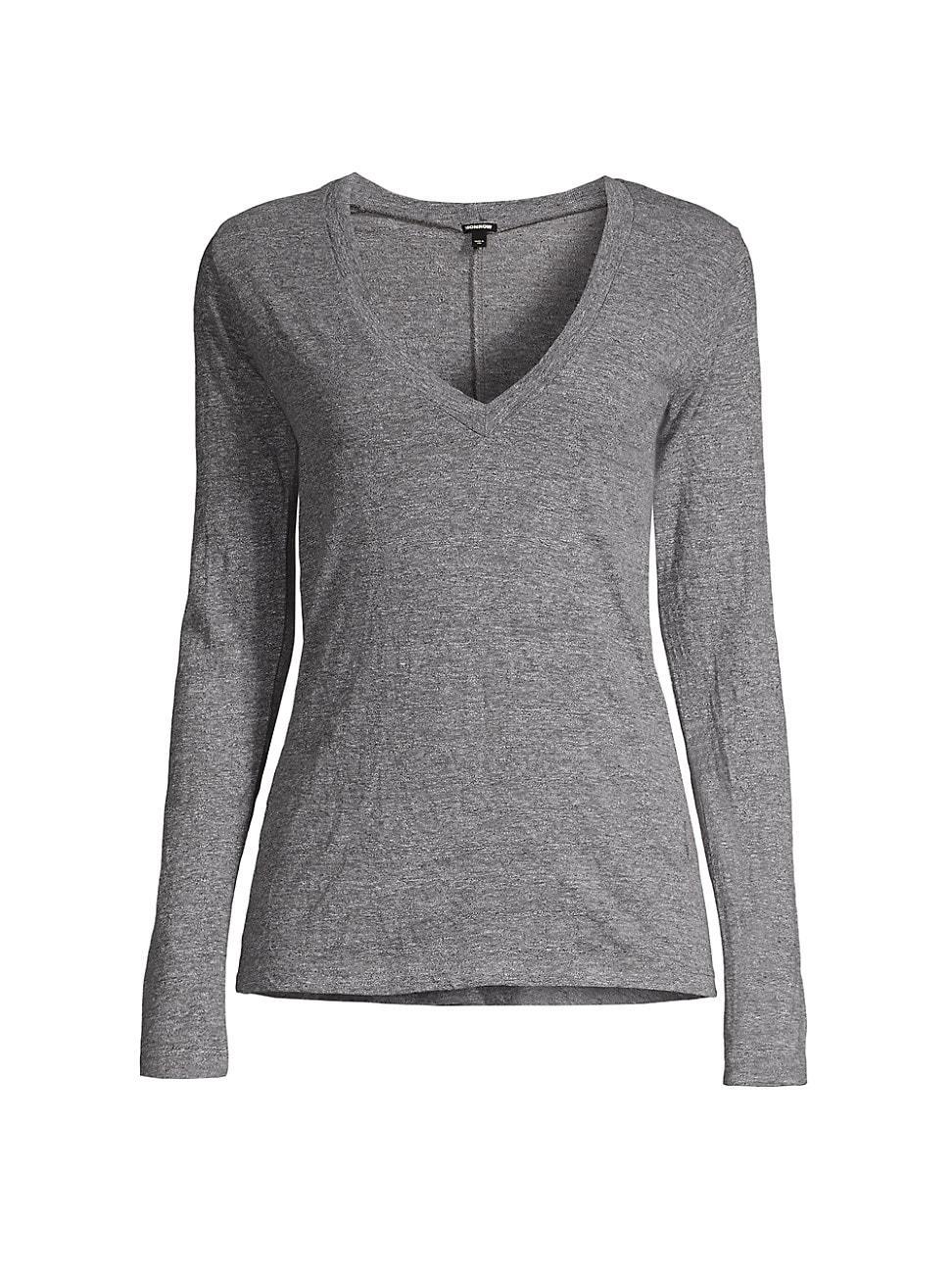 Womens Melange Long-Sleeve T-Shirt Product Image