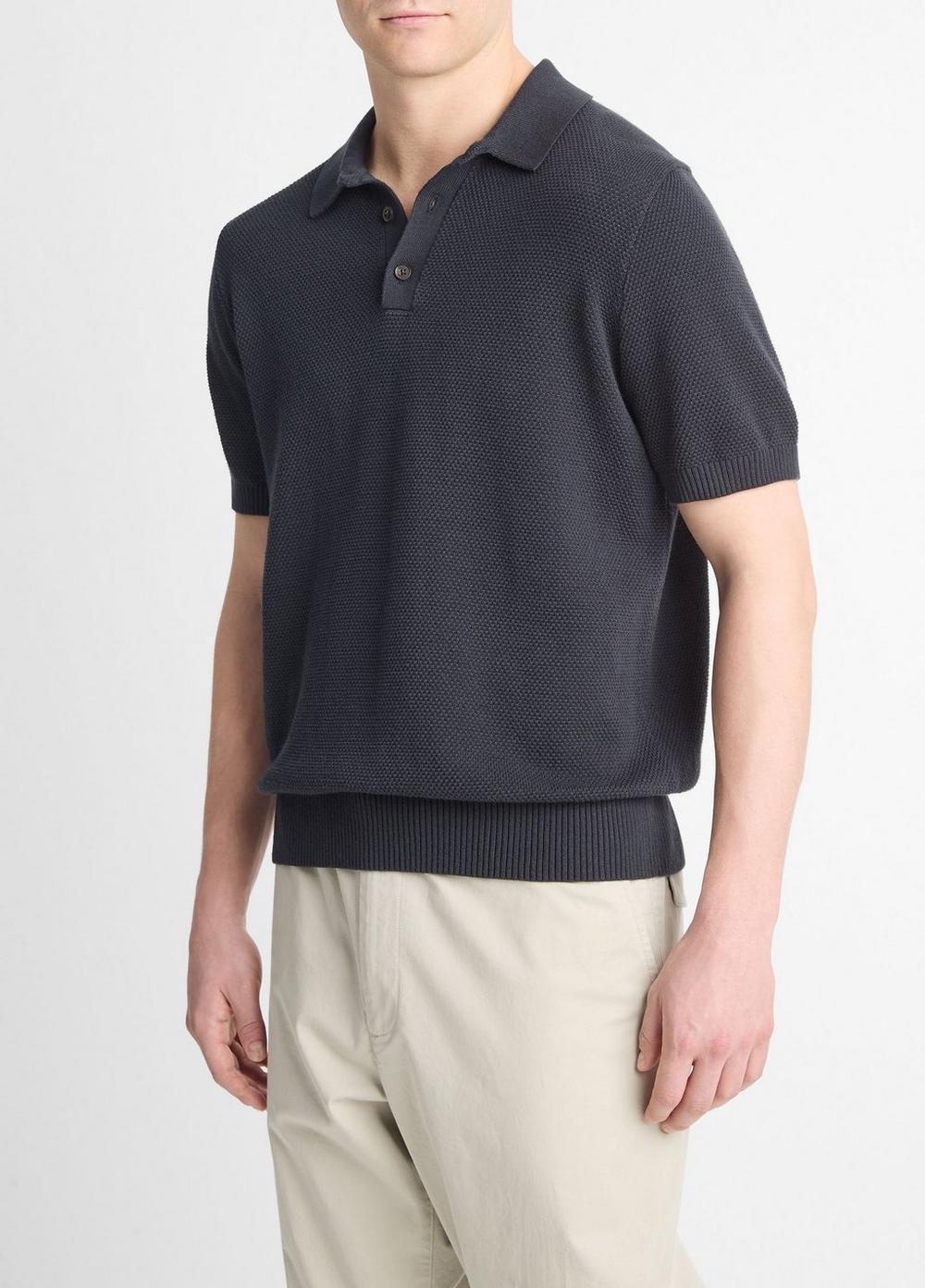 Piqué-Knit Cotton Polo Sweater Product Image