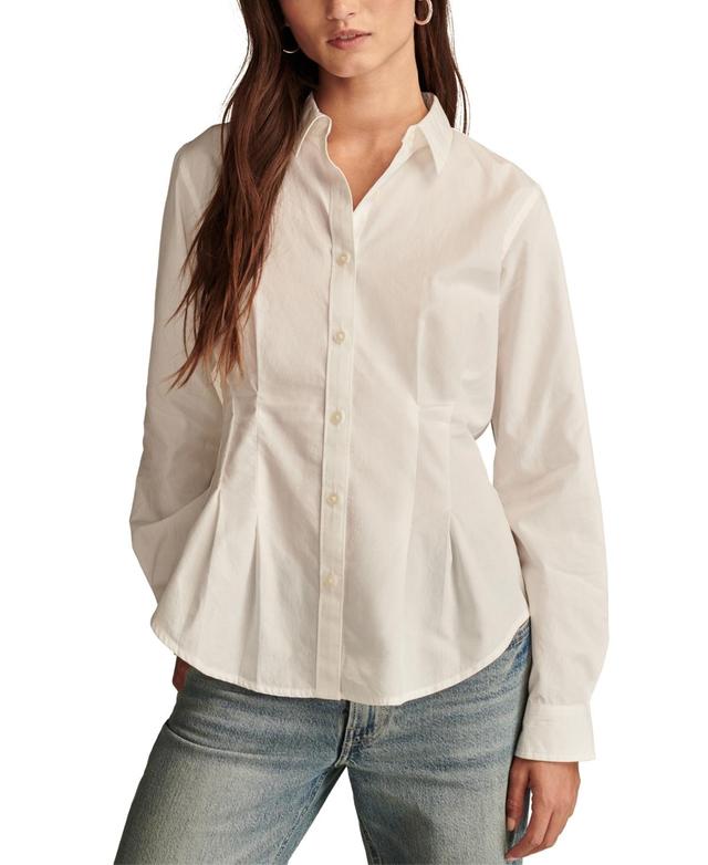 Lucky Brand Womens Cotton Peplum Shirt Product Image