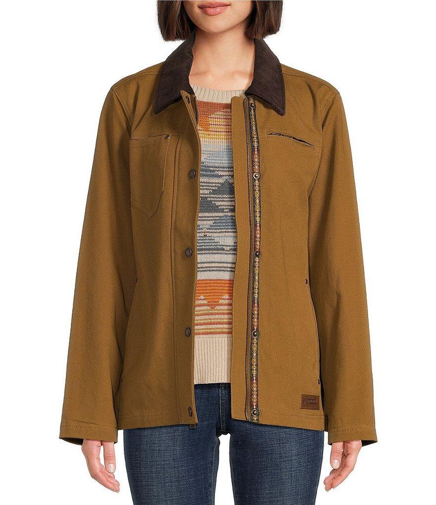 Pendleton Solid Woven Trim Tape Corduroy Collar Chest Pocket Field Jacket product image