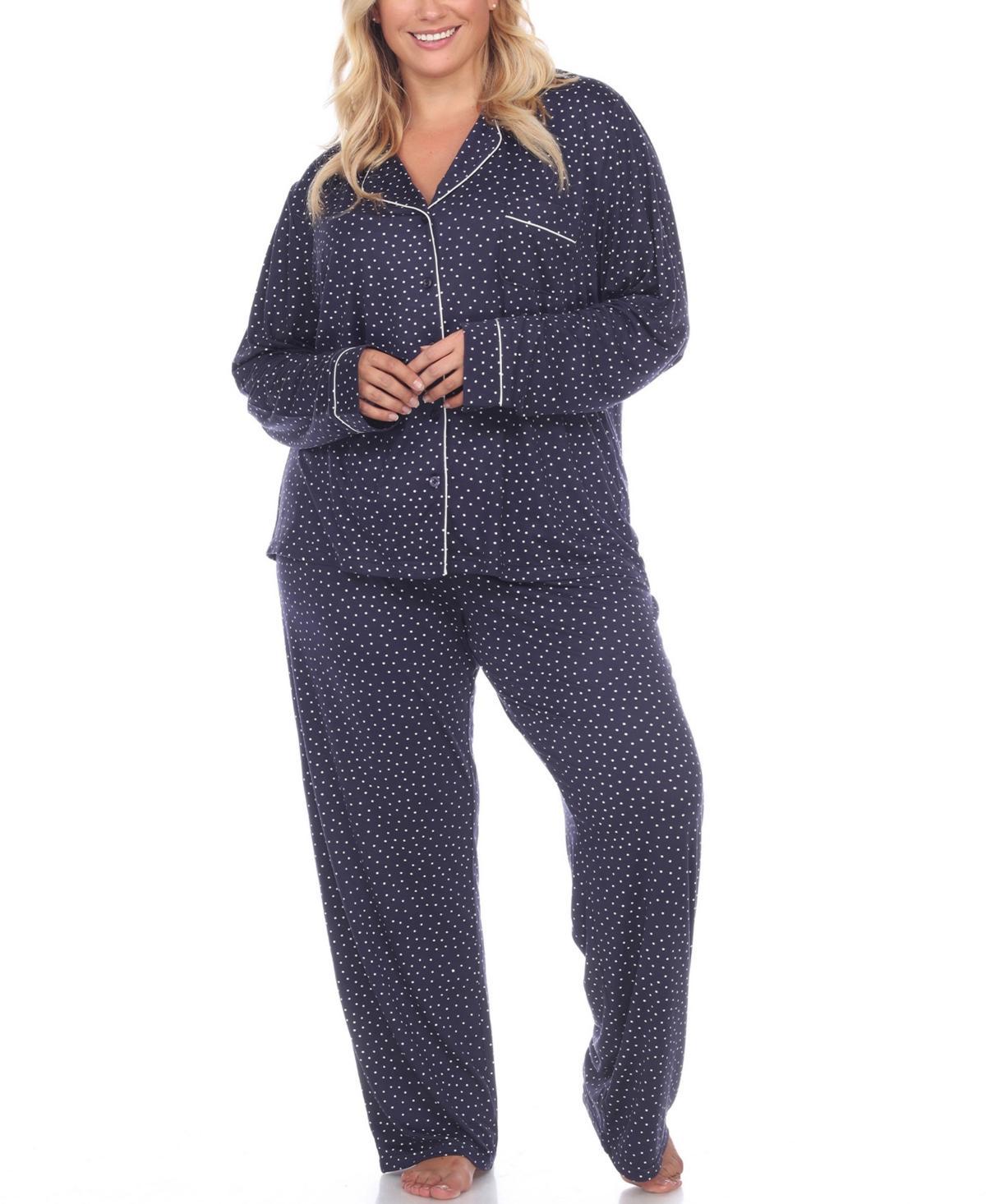 White Mark Womens Plus Size Pajama Set, 2 Piece Product Image