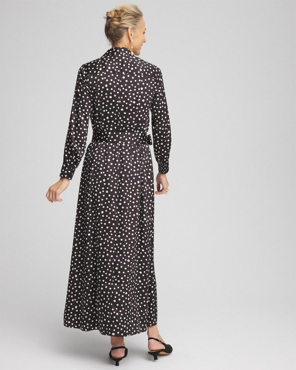 Polka Dot Maxi Shirt Dress Product Image