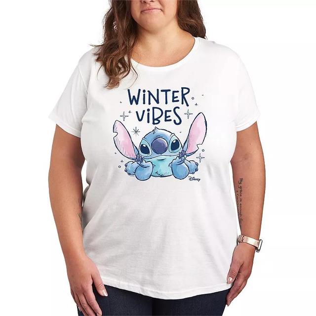 Disneys Lilo and Stitch Plus Size Winter Vibes Graphic Tee, Womens Product Image