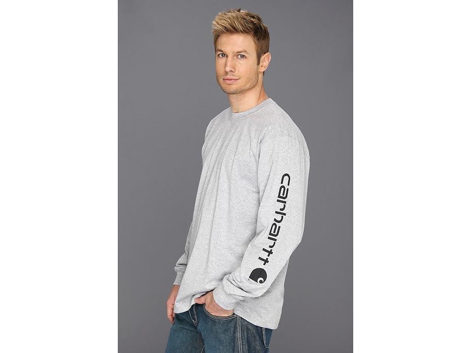 Carhartt Signature Sleeve Logo L/S Tee (Heather ) Men's T Shirt Product Image