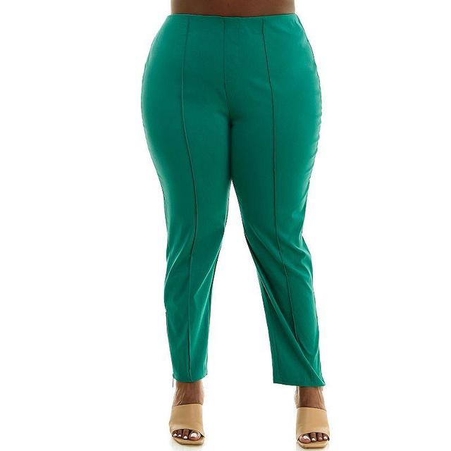 Plus Size Nina Leonard Elastic Ankle Pants, Womens Product Image