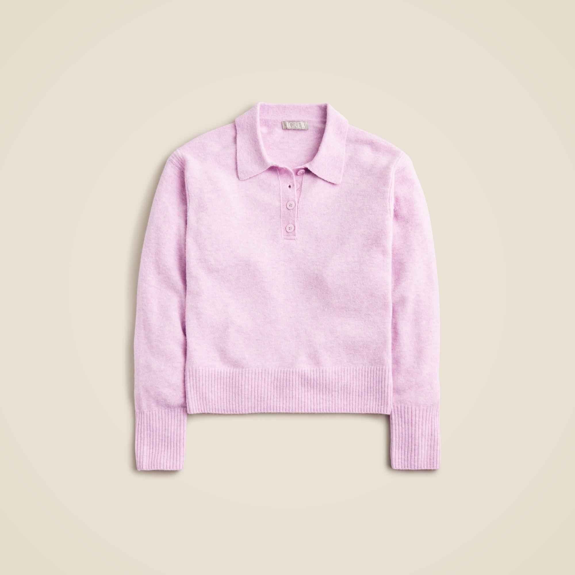 Long-sleeve sweater-polo in Supersoft yarn Product Image