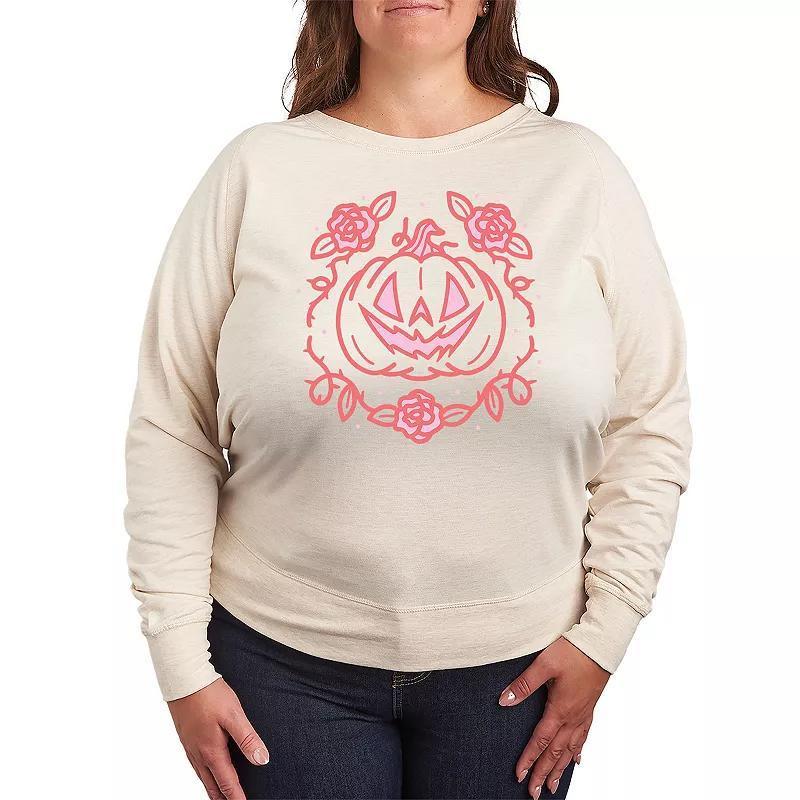 Plus Size Coquette Pumpkin Rose Lightweight French Terry Sweatshirt, Womens Product Image