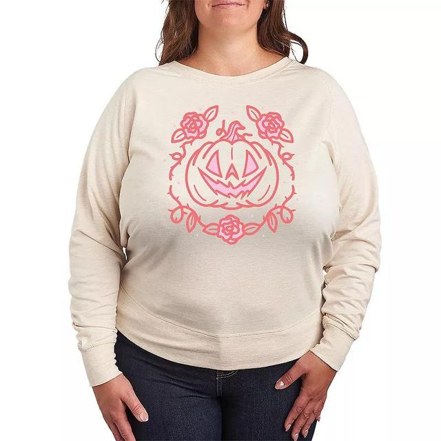 Plus Size Coquette Pumpkin Rose Lightweight French Terry Sweatshirt, Womens Product Image