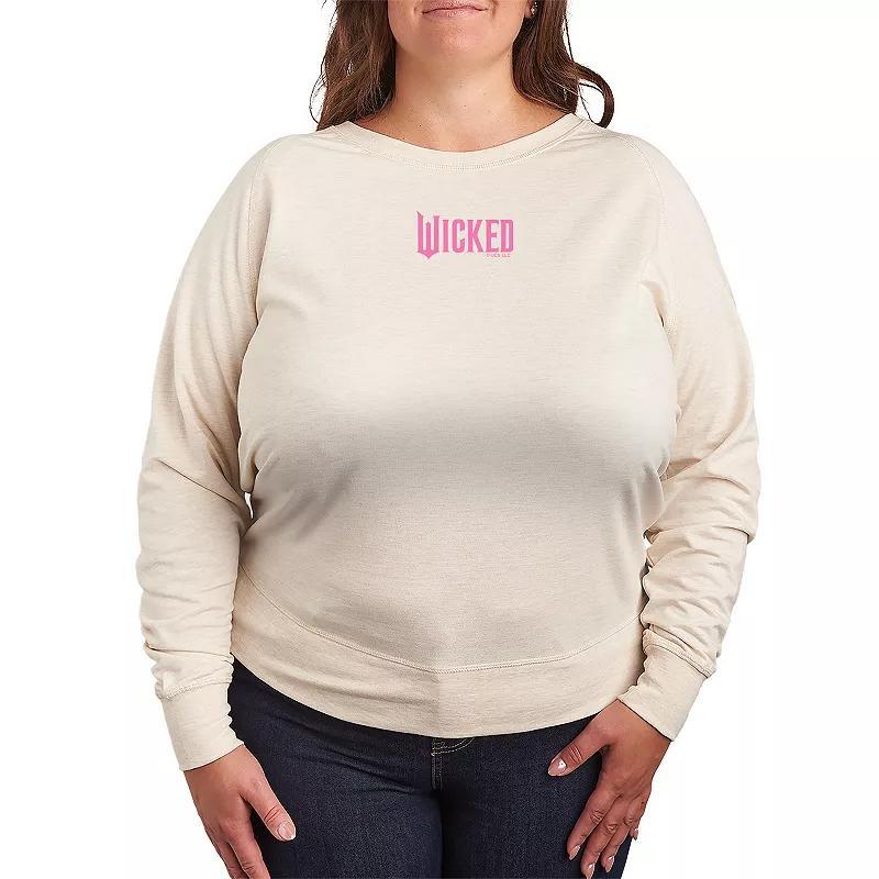 Plus Size Wicked Logo Lighweight French Terry Sweatshirt, Womens Brown Product Image