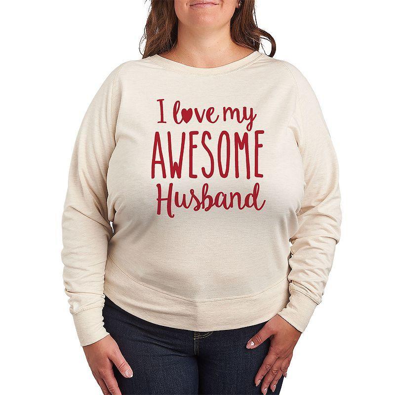 Missy Plus Size Love My Awesome Husband Long Sleeve, Womens Product Image