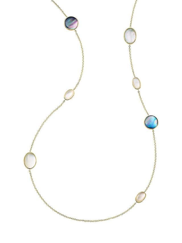 Womens 18K Rock Candy 18K Yellow Gold, Rock Crystal & Mother-Of-Pearl Long Chain Necklace - Gold - Gold Product Image