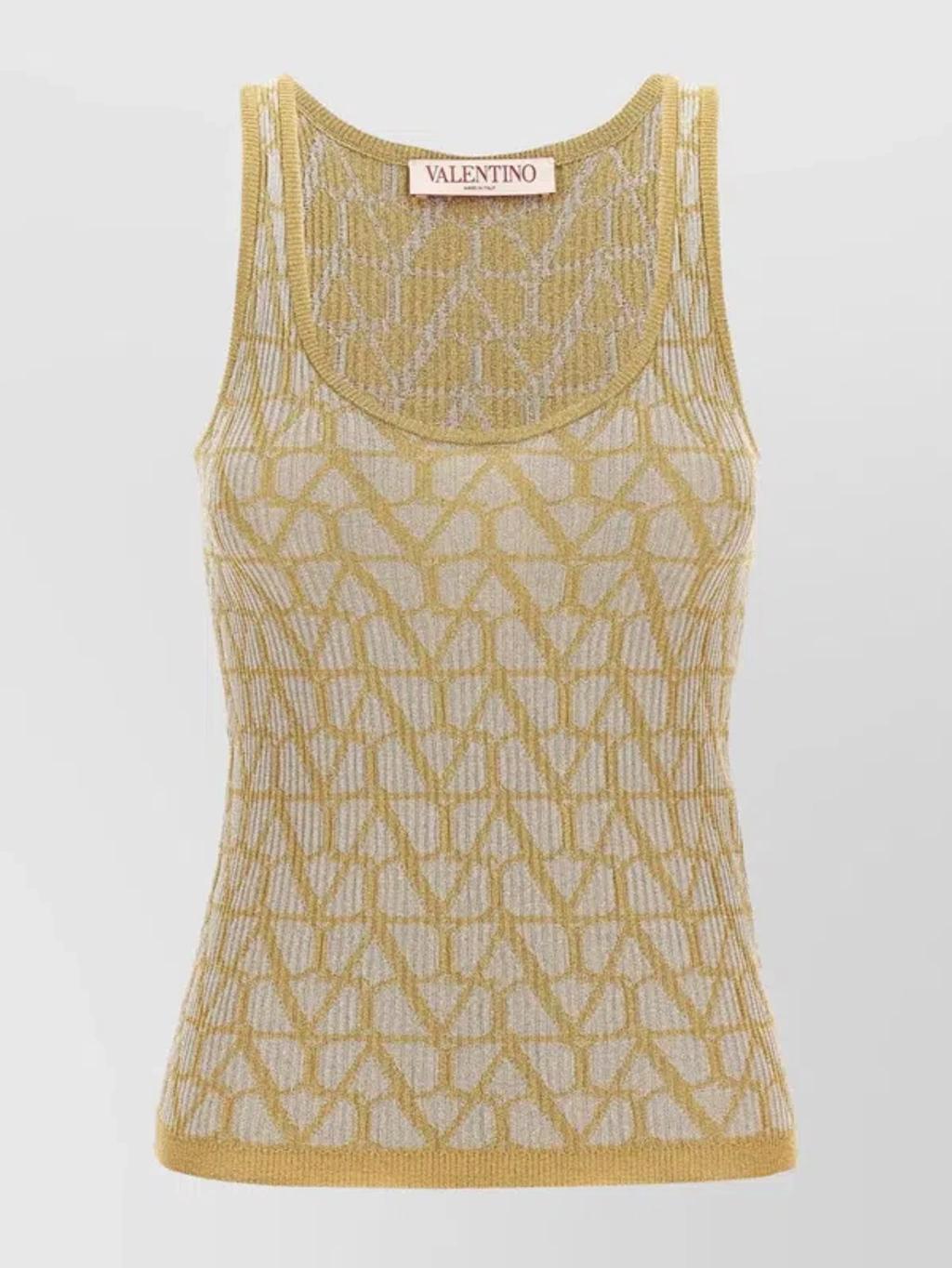 VALENTINO Iconographic Canvas Sleeveless Top In Multicolor Product Image