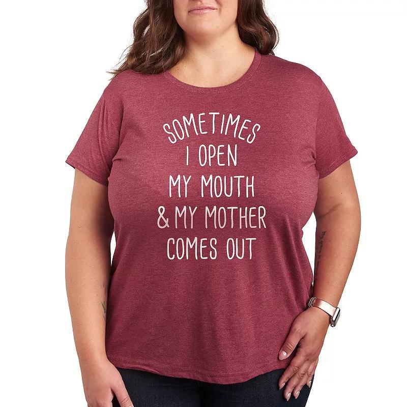 Plus Sometimes I Open My Mouth Mother Graphic Tee, Womens Product Image