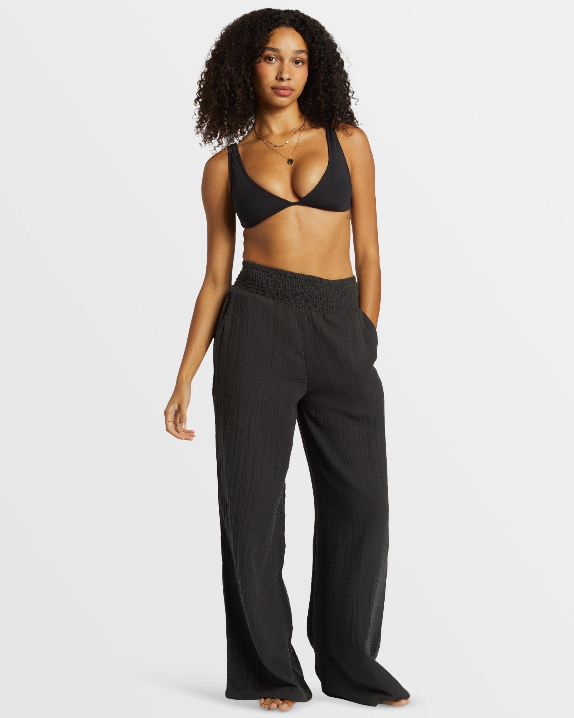 New Waves Wide Leg Beach Pants - Black Sands Female Product Image