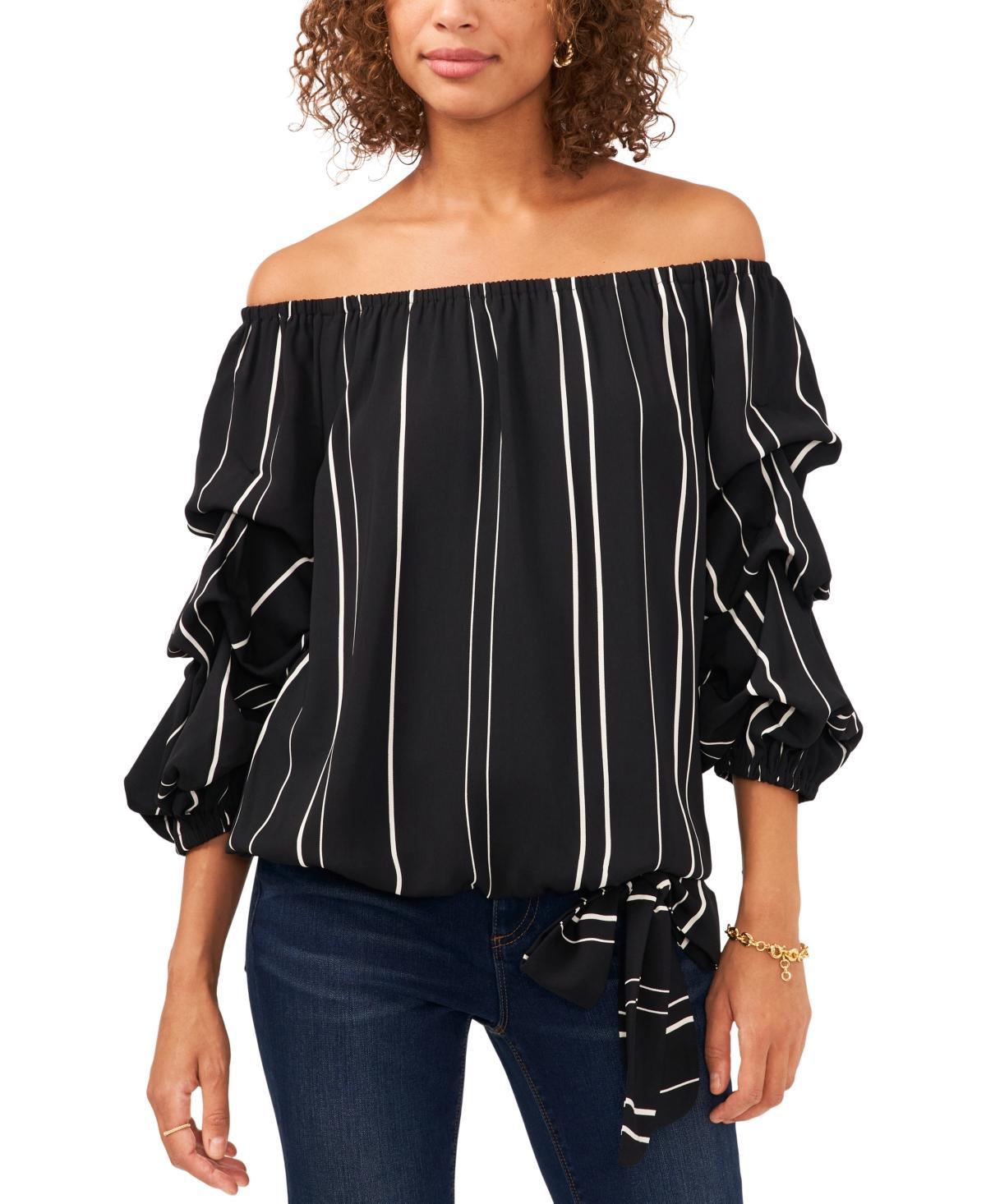 Vince Camuto Off the Shoulder Stripe Blouse Product Image