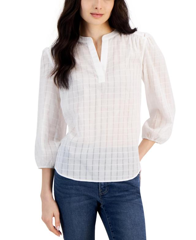 Nautica Jeans Womens Cotton Split-Neck Popover Top Product Image