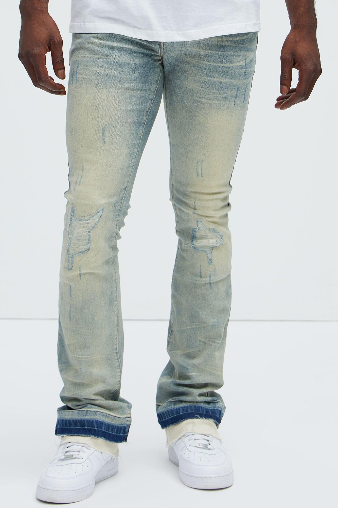 Below Me Distressed Skinny Flare Jeans - Light Wash Product Image