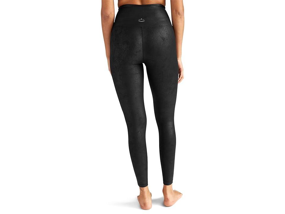 Beyond Yoga Luxe Leatherette High-Waisted Midi Leggings Leatherette Foil) Women's Casual Pants Product Image