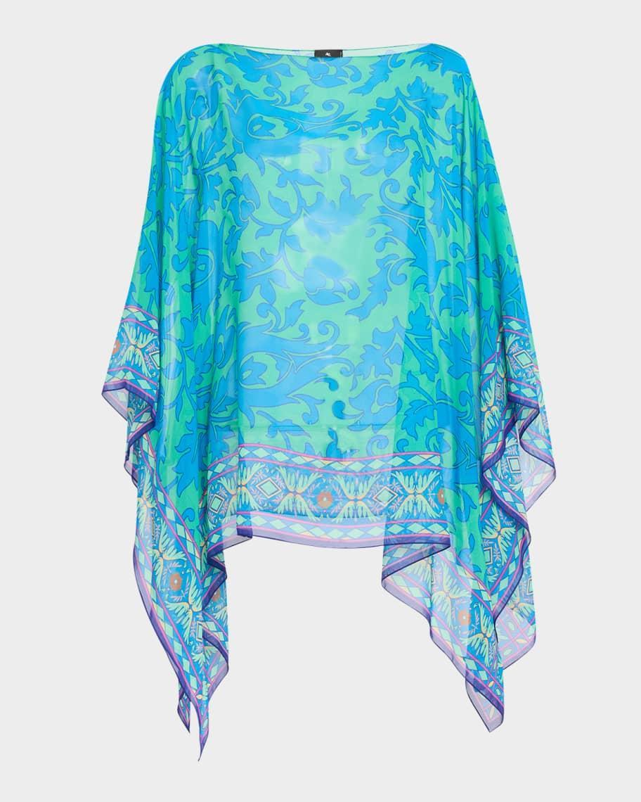 Tile Border Print Poncho Product Image