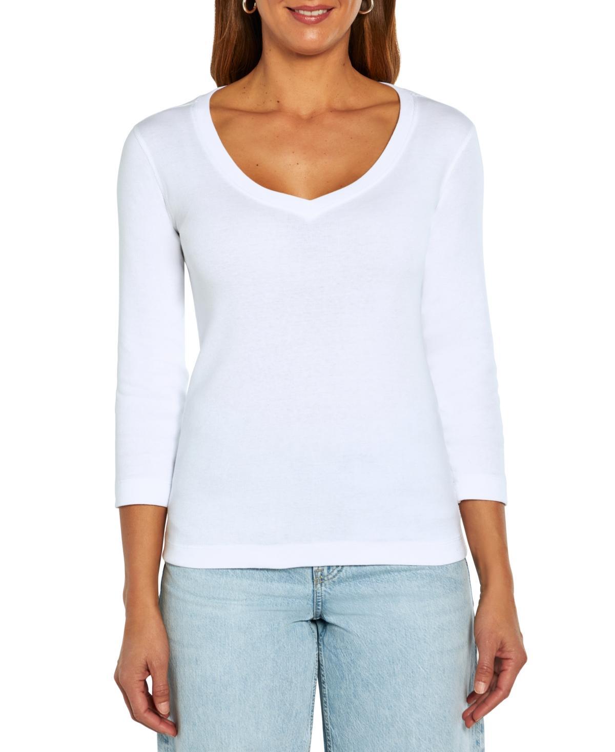 Women's V-Neck 3/4-Sleeve T-Shirt Product Image