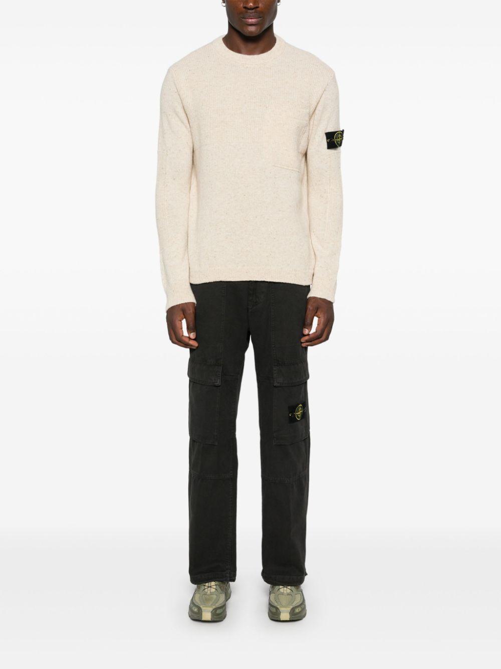 STONE ISLAND Speckle-knit Sweater In Neutrals Product Image