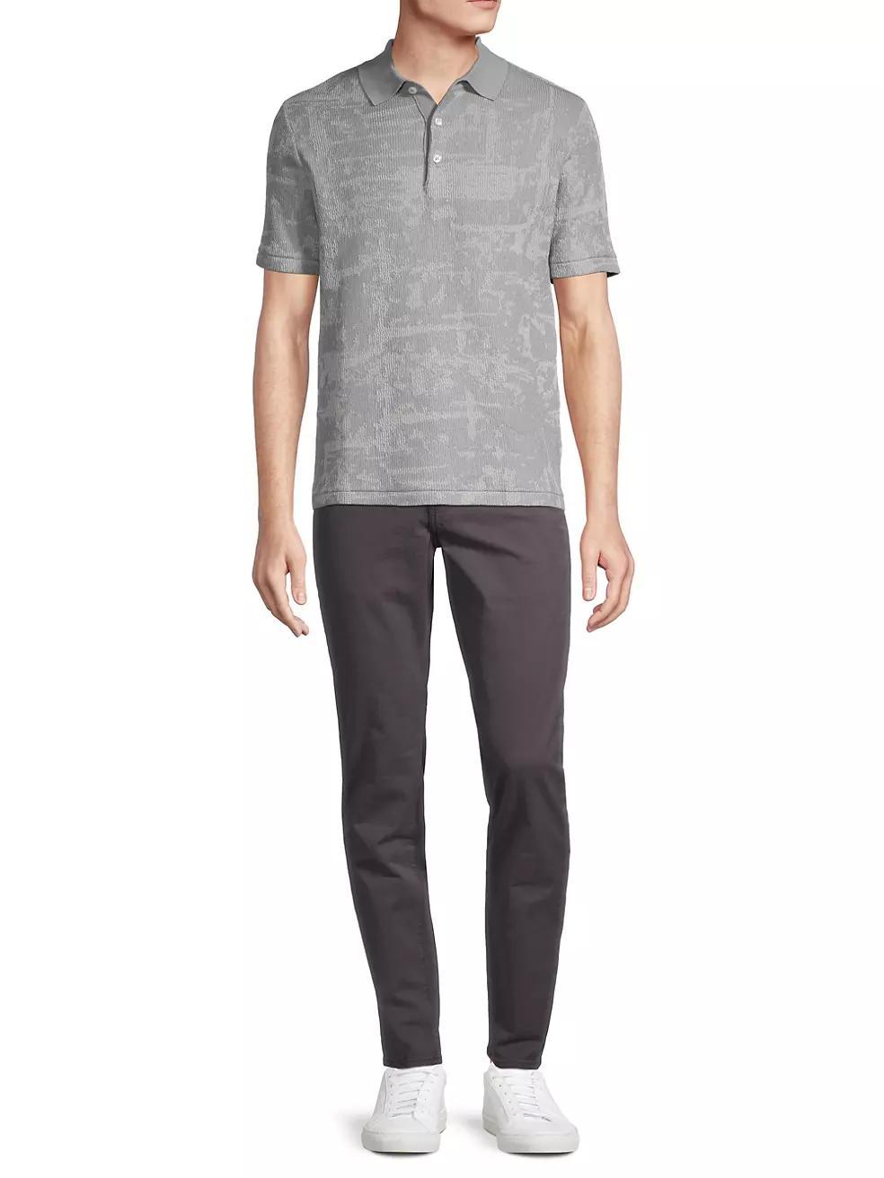 Russo Cotton Jacquard Slim-Fit Polo Shirt Product Image