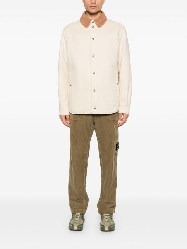 MONCLER Twill Shirt Jacket In Neutrals Product Image