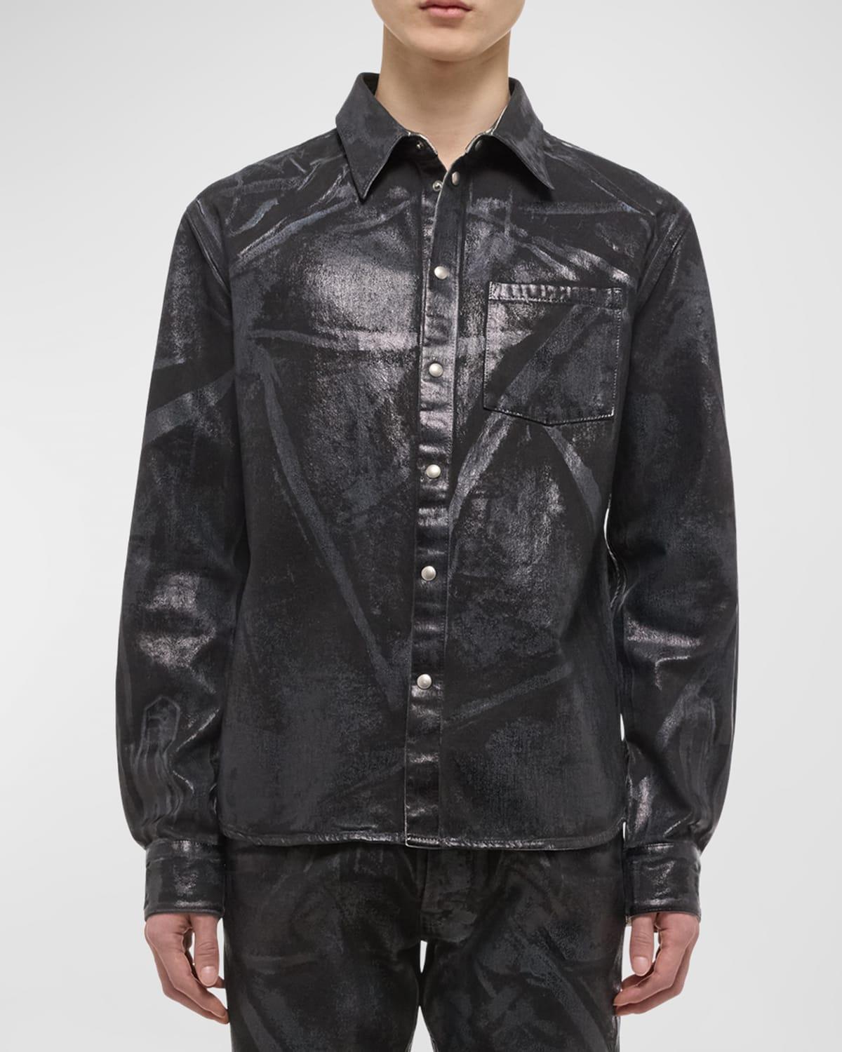 Mens Foil Shirt Jacket Product Image