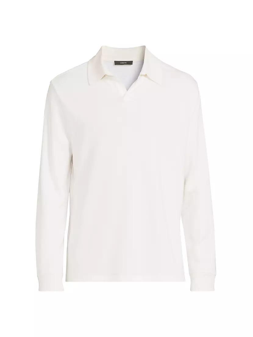 Double-Face Long-Sleeve Polo Shirt Product Image