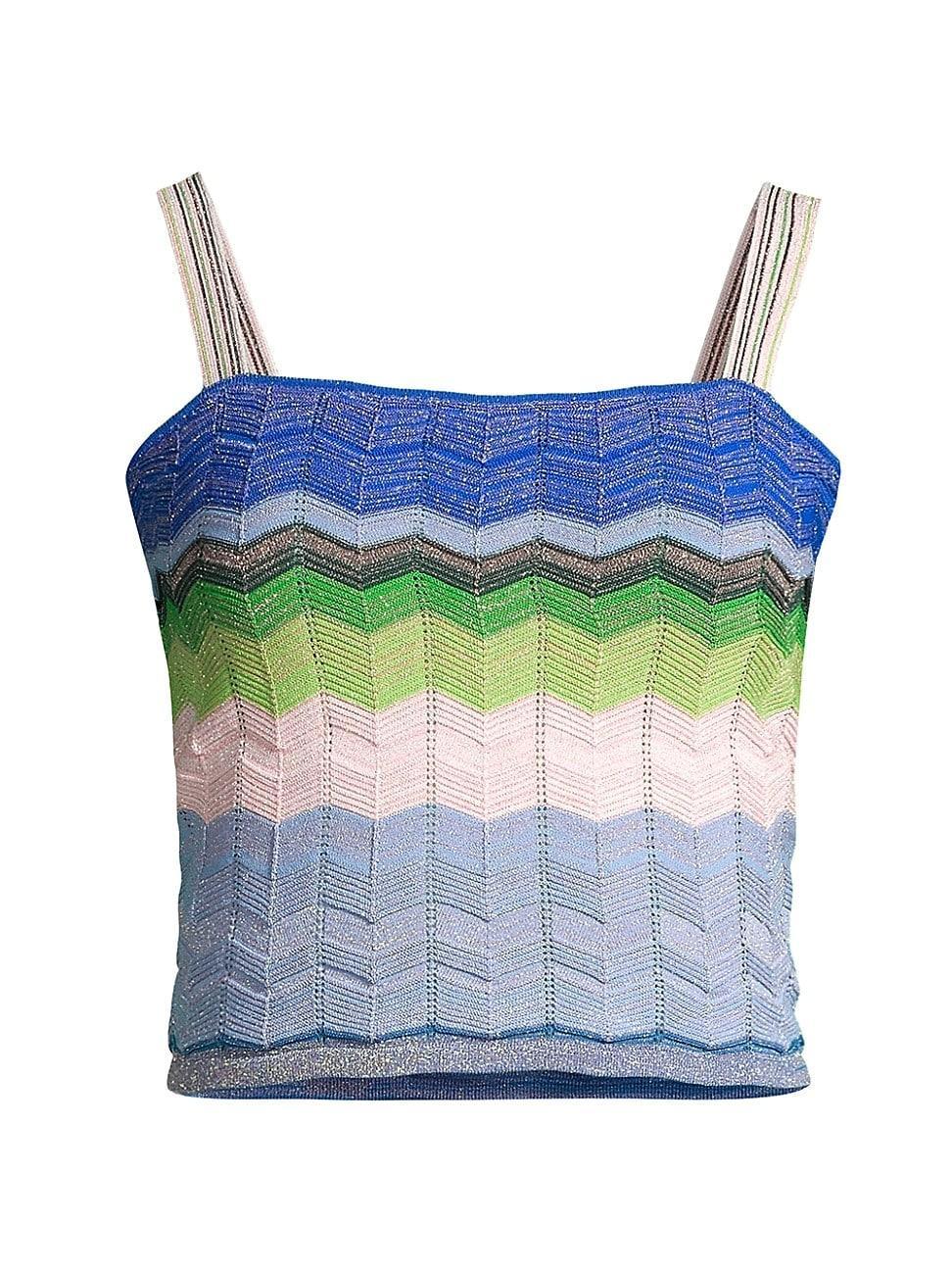 Womens Metallic Zigzag Cropped Tank Product Image