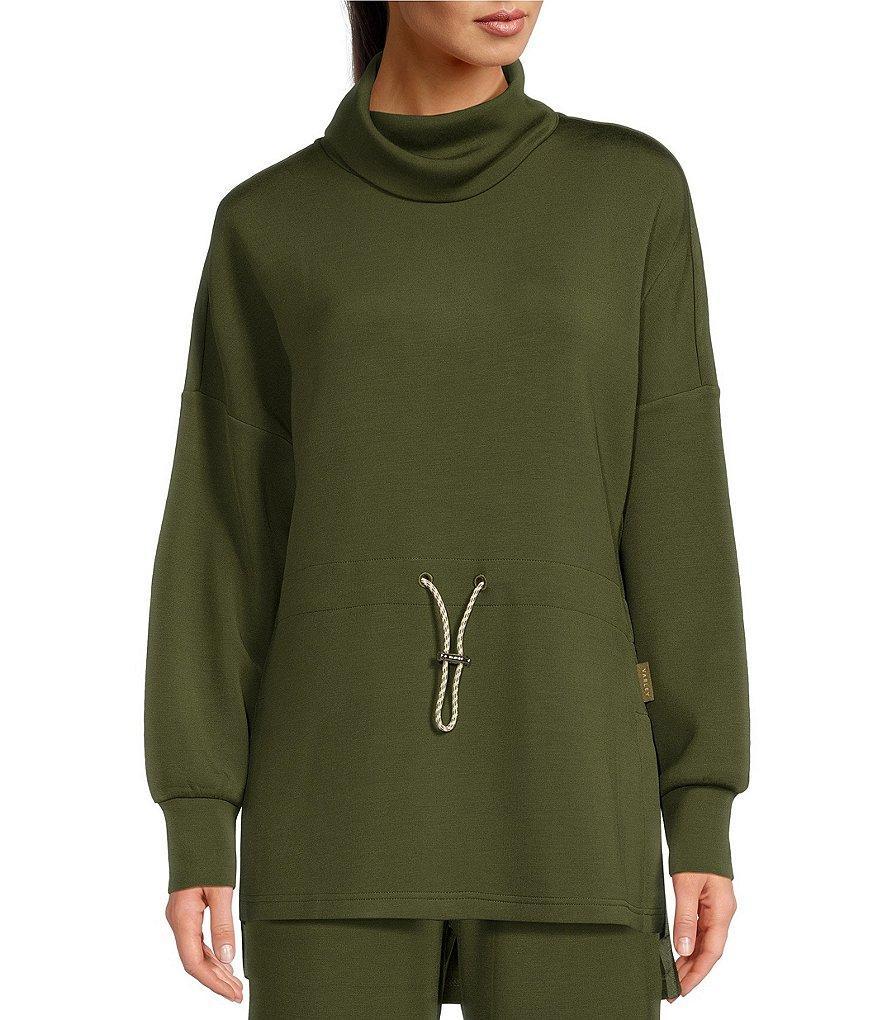 Varley Freya DoubleSoft® Rolled Turtleneck Drawstring Waist Hi-Low Pullover Sweatshirt Product Image