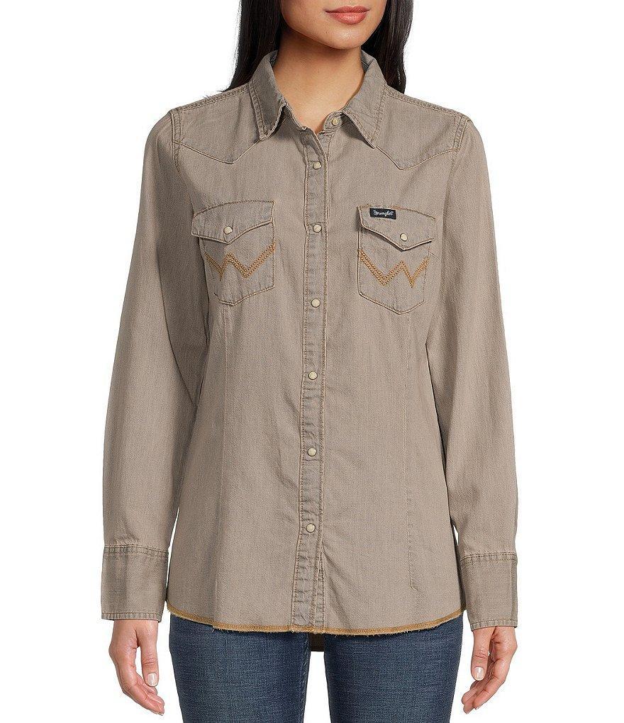 Wrangler® Snap Front Long Sleeve Western Shirt Product Image