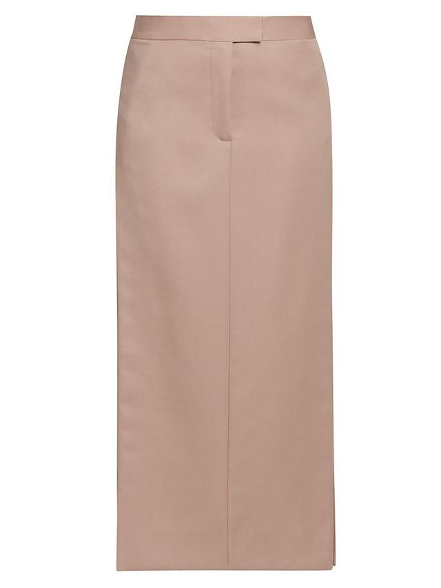 Womens Wool Side Slit Midi-Skirt Product Image